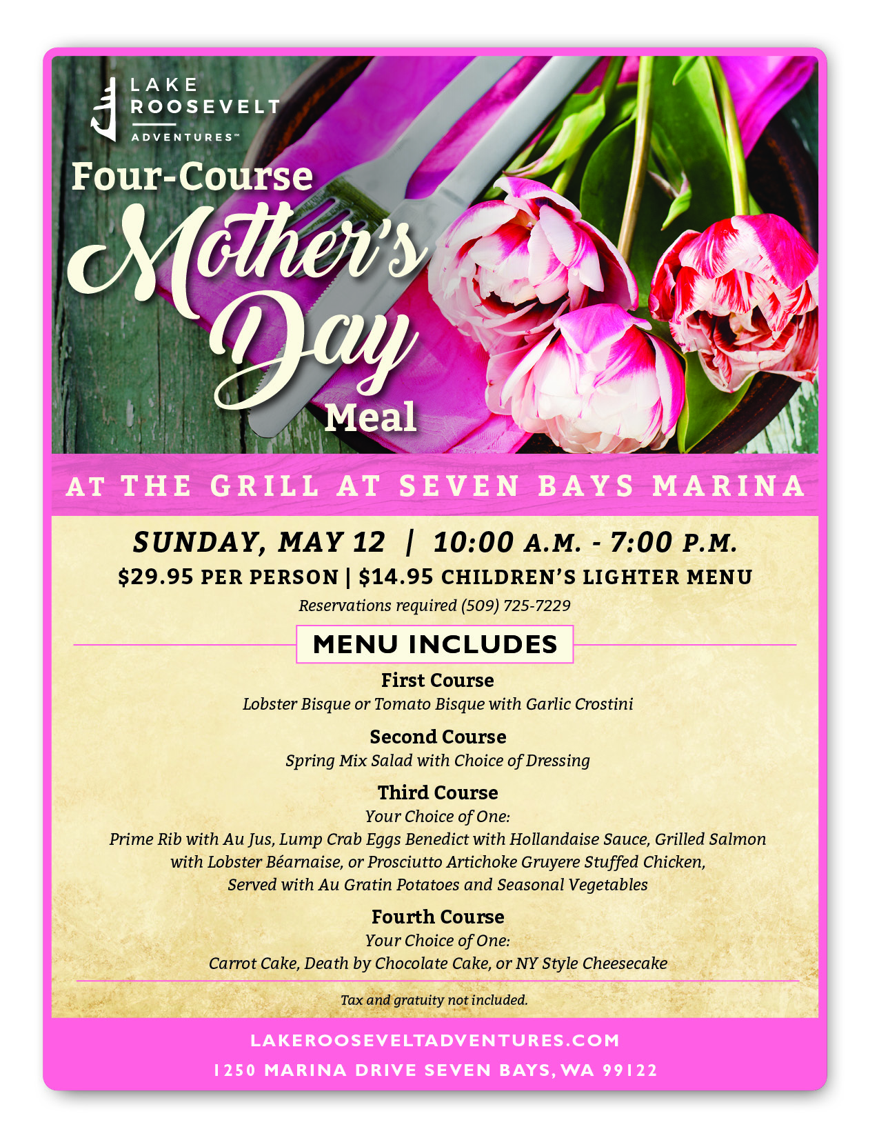 Four-Course Mother’s Day Meal at The Grill at Seven Bays Marina | Lake ...